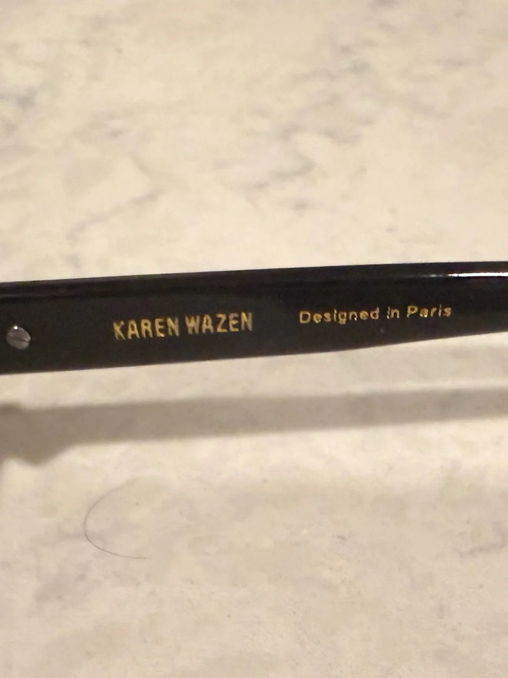 Karen Wazen “Olivia” Classic Black Oval Sunglasses